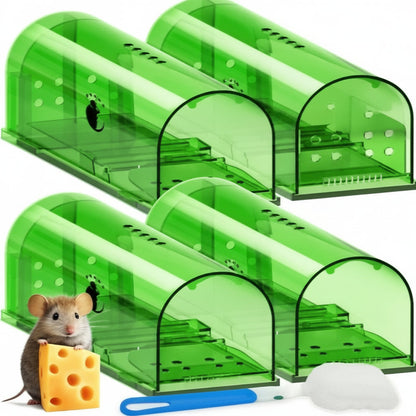 Trampas para ratones Easy Catch Humanas, paquete de 4