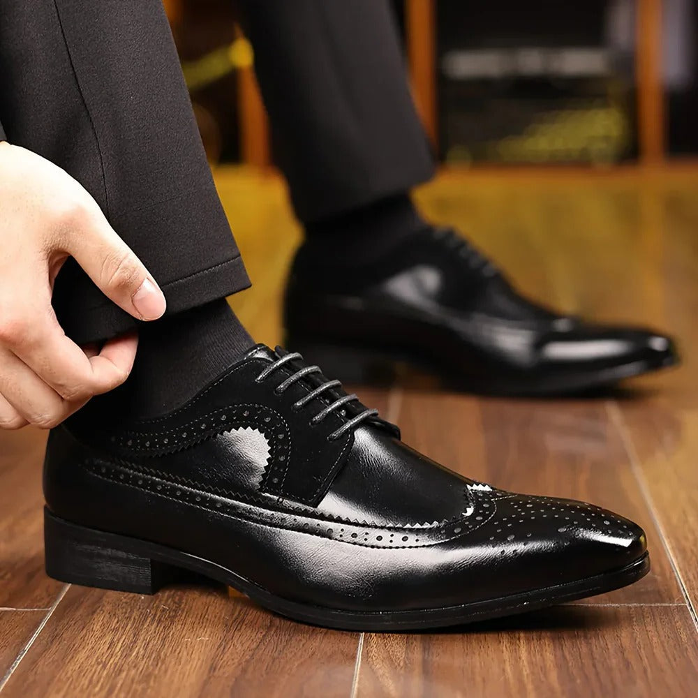 Zapatos de vestir de cuero pulido para hombre