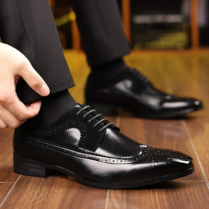 Zapatos de vestir de cuero pulido para hombre