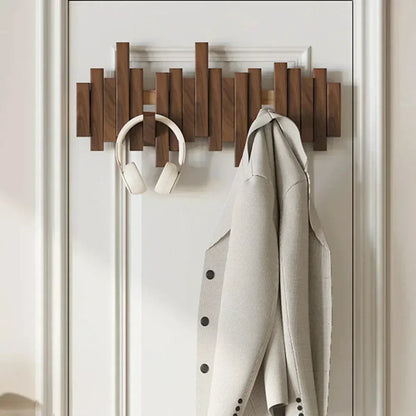 Wooden Peg Rail Coat Rack 24 Inch Scandinavian Mounted Storage for Entryway Bedroom Hallway Bags Scarves Keys Natural Finish