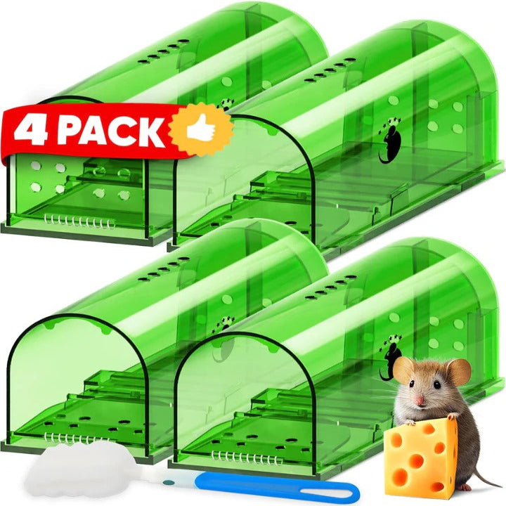 Trampas para ratones Easy Catch Humanas, paquete de 4