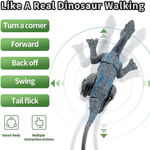 Dinosaurio de juguete con control remoto, sonido y movimiento