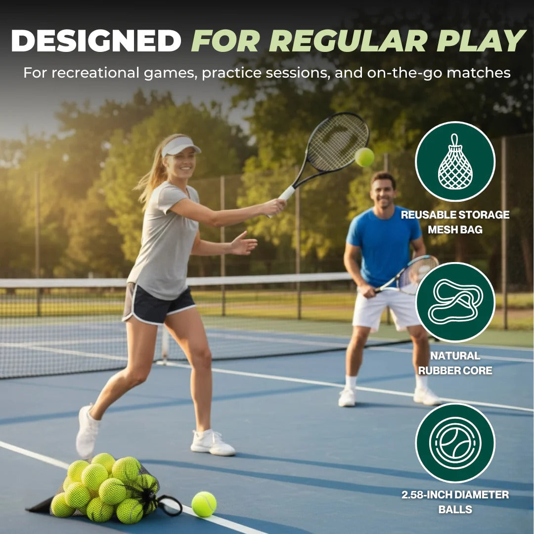 Pelotas de tenis premium, paquete de 20 con bolsa de red