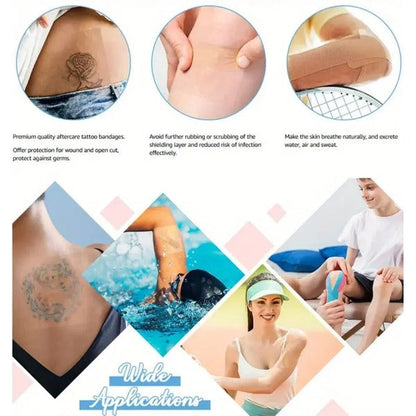 Vendajes protectores transparentes e impermeables para tatuajes