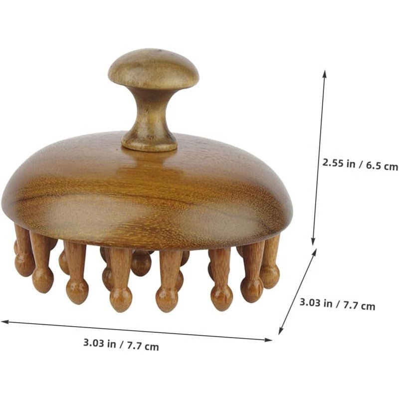 Peine de madera con función de masajeador y rascador
