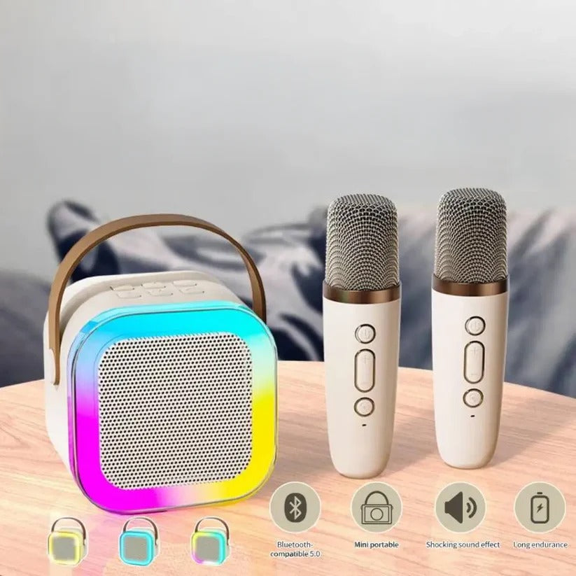 Sistema de karaoke portátil con Bluetooth y micrófono