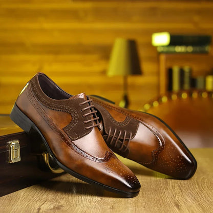 Zapatos de vestir de cuero pulido para hombre