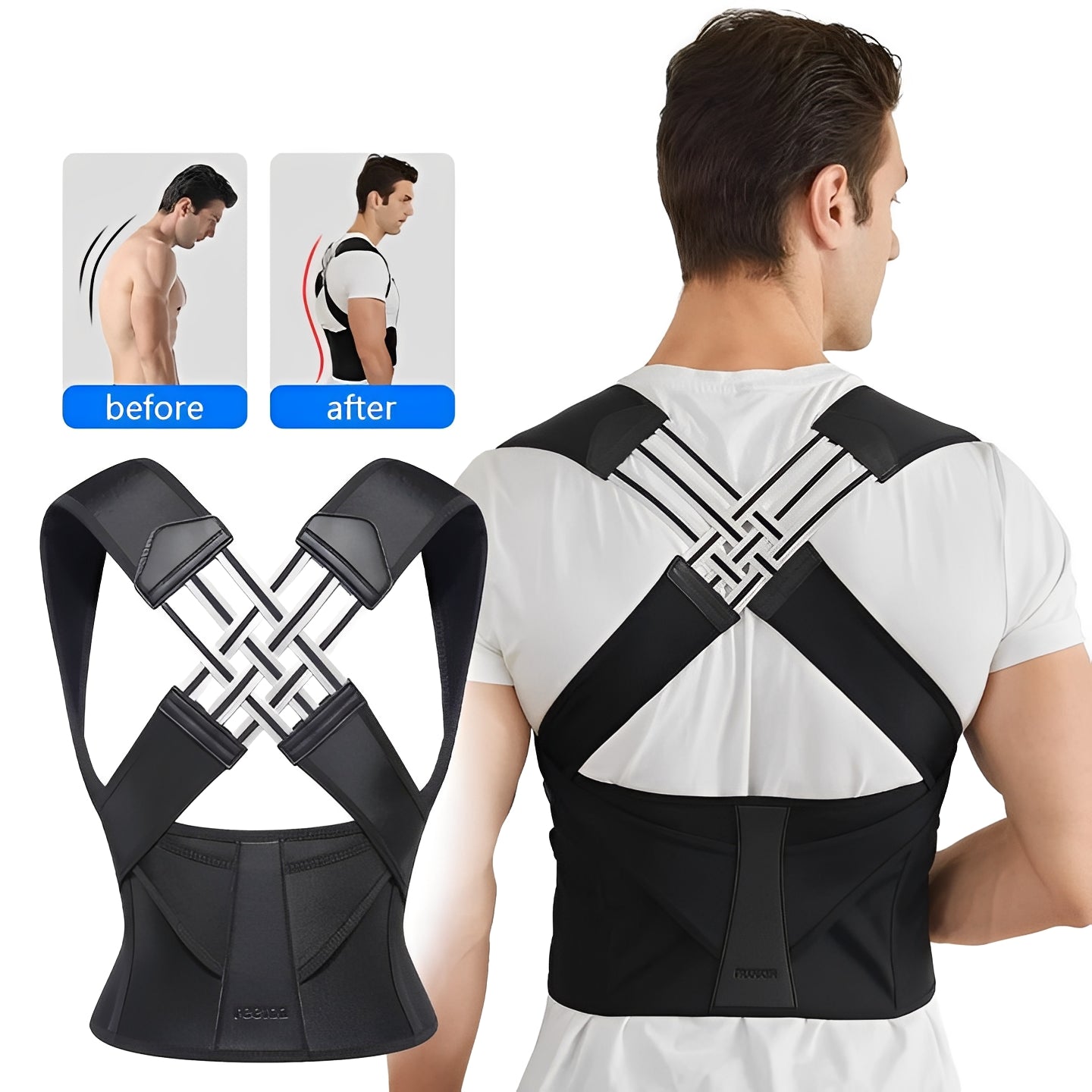 Soporte lumbar cómodo con correas de hombro flexibles