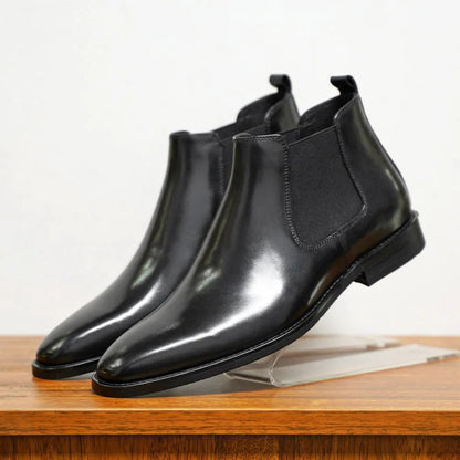 Botines Chelsea marrones con elástico lateral para hombre