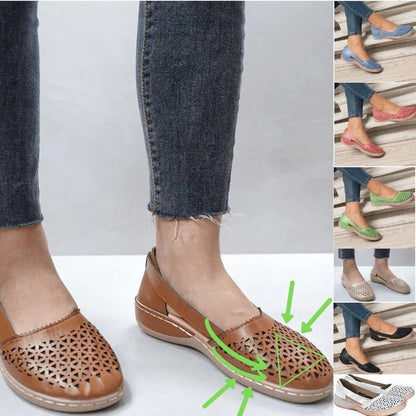 Wide-Fit Ballet Flats for Bunion Relief – Soft Leather Upper with Hidden Heel Support for Comfortable All-Day Wear
