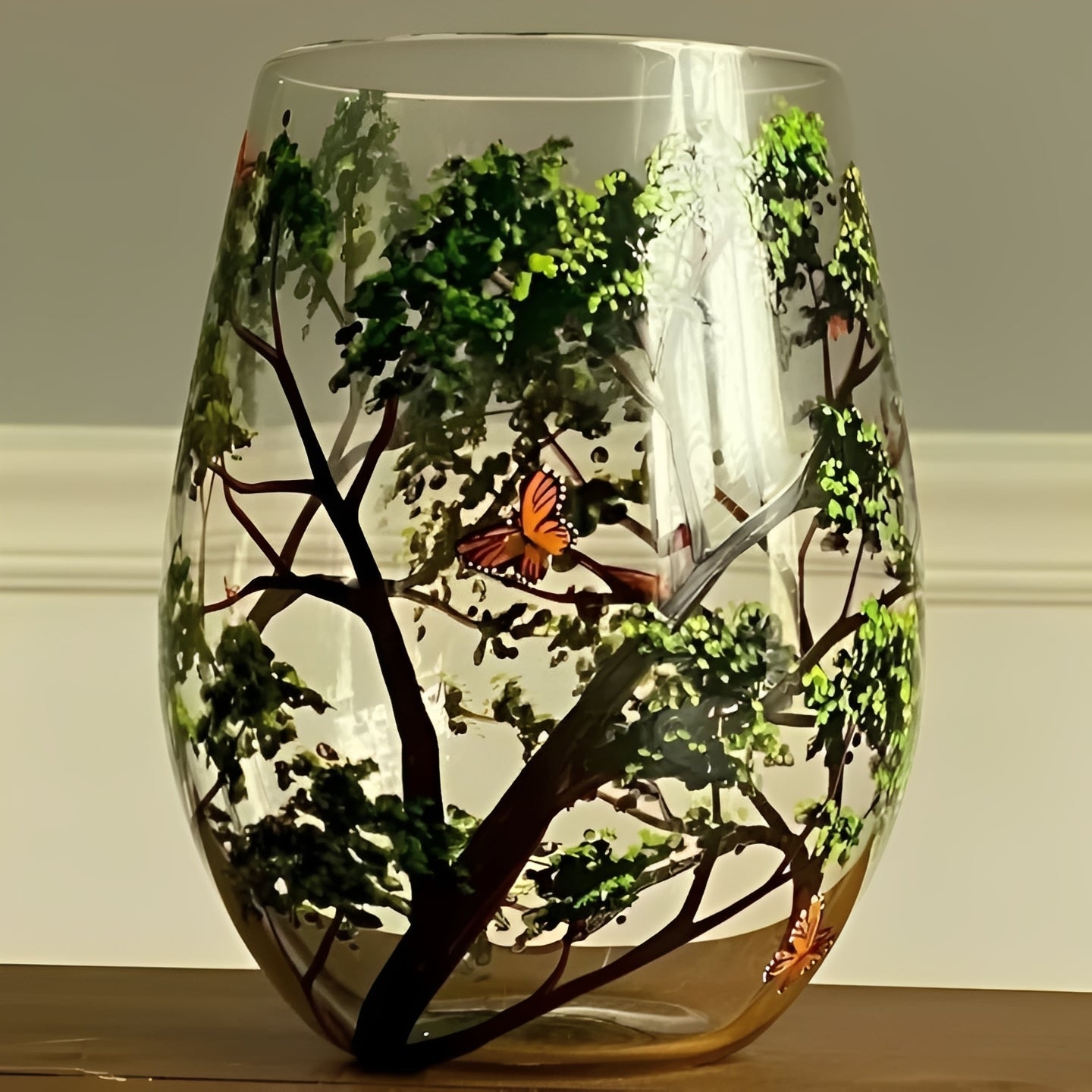 Copa de vino Árbol de las Estaciones a color 12oz