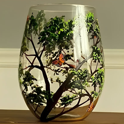 Copa de vino Árbol de las Estaciones a color 12oz