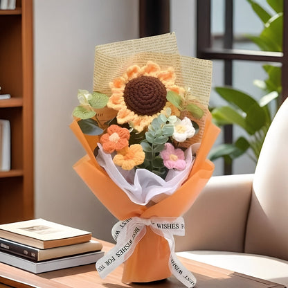 Hermoso arreglo de regalo de flores de ganchillo floral