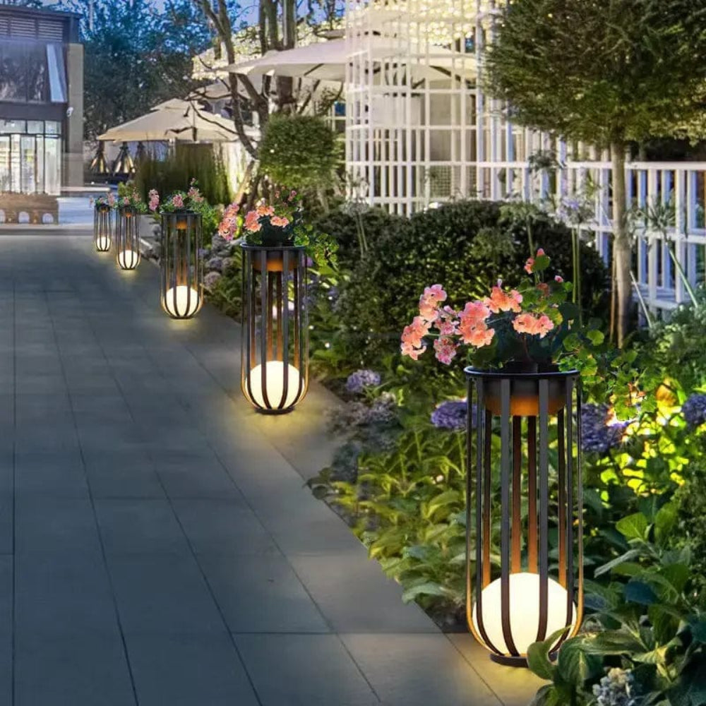 Solar Garden Stake Light with Flower Design for Pathways & Patios 22 in or 37 in Aluminum LED Accent for Yard Landscaping Outdoor Walkway Li