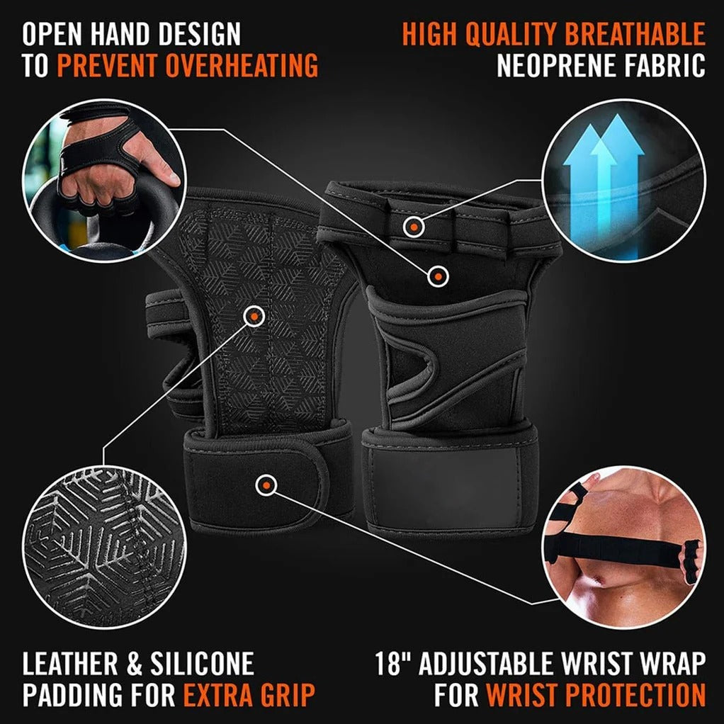 Guantes deportivos sin dedos ventilados para hombre