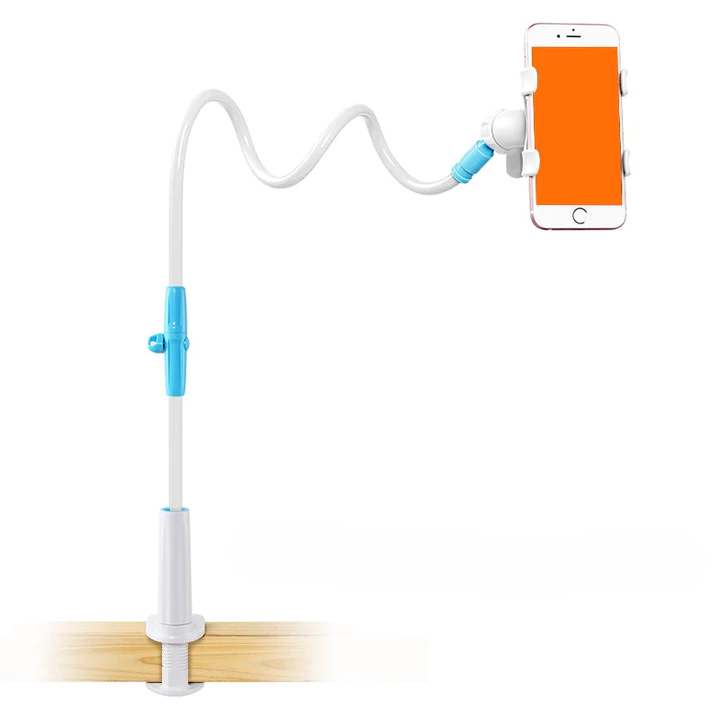 Adjustable Phone Stand for Desk ABS Desktop Mount Hands-Free Viewing Universal Smartphone Cradle for Home Office Work & Streaming