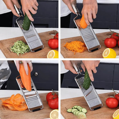 Handheld Vegetable Grater Stainless Steel 4-Piece Kitchen Slicer Set for Cheese Carrots Potatoes Zucchini Prep Tool for Home Cooking