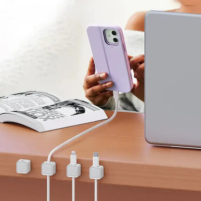Wire Organizer Clips with Strong Magnet, 3-Pack for Desktop Cord Management, USB Cable Holder for Home Office & Desk