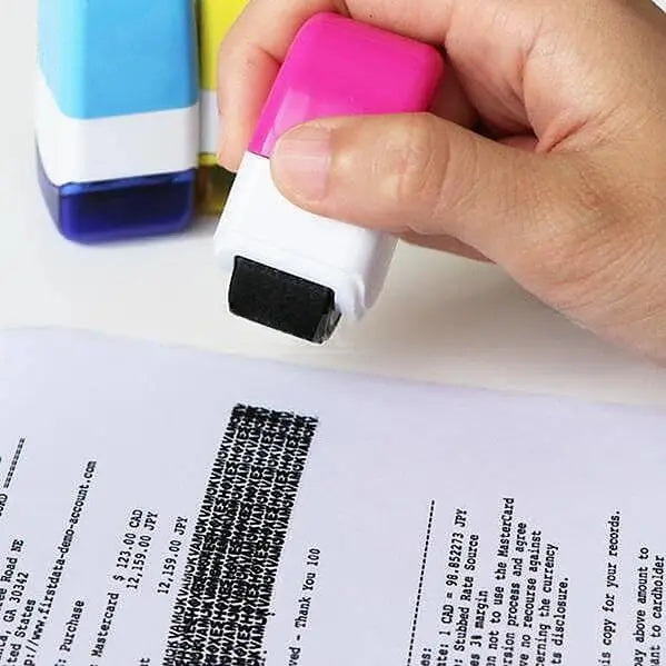 Privacy Roller Stamp for Sensitive Documents Confidential Mail Security Address Blocker Financial Papers Personal Info Guard Home Office Too