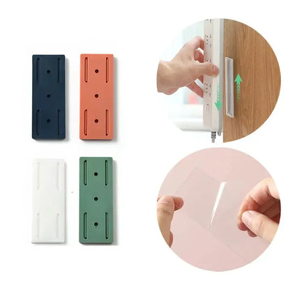 Wall-Mount Adhesive Holders for Power Strips & Routers - Peel & Stick Cable Organizer Clips - Set of 10 for Home Office & Kitchen