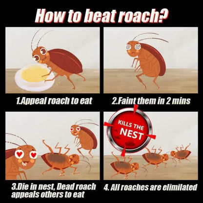 Roach Gel Bait Station Trap for Kitchen Home Pest Control Colony Elimination Insect Killer Indoor Outdoor Use Effective Cockroach Exterminat
