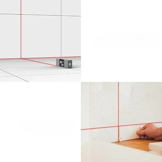 USB Rechargeable Cross Line Laser Tool with Digital Display for Home DIY Tile Installation Floor Leveling Wall Mounting Projects