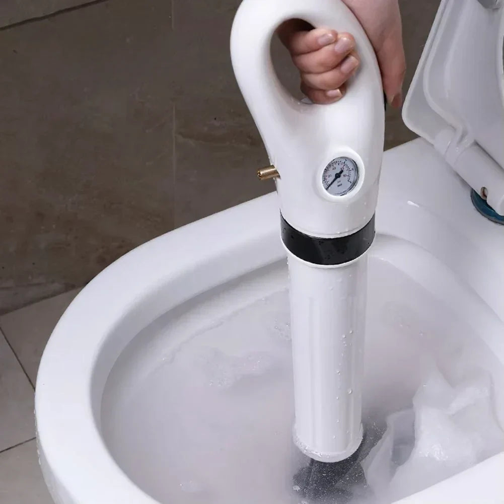 Pneumatic Drain Blaster Tool Kit for Sinks Toilets Tubs | Professional Pressure Pump Clog Remover System with 3 Nozzles | Unclogs Drains