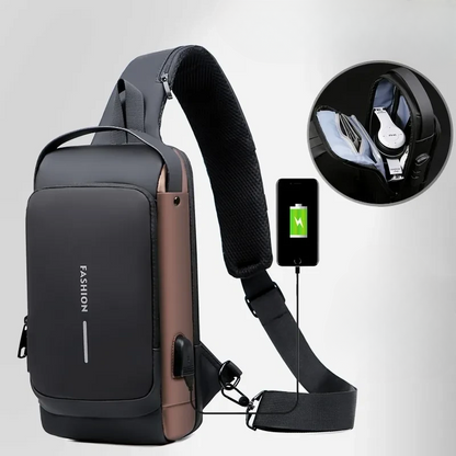 Compact Sling Bag with Combination Lock for Men and Women Crossbody Security Chest Pack for Travel Commute Outdoors