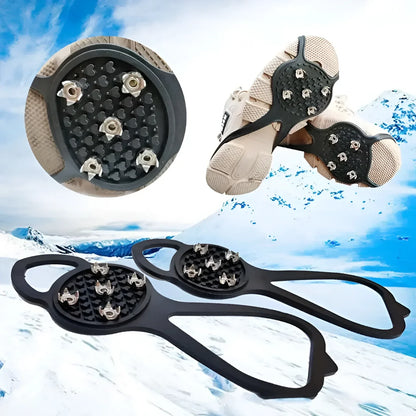 Traction Cleats for Winter Walking on Ice and Snow – Portable Over-Shoe Spikes for Adults and Kids – Lightweight Slip-On Grips
