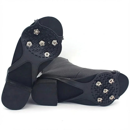 Traction Cleats for Winter Walking on Ice and Snow – Portable Over-Shoe Spikes for Adults and Kids – Lightweight Slip-On Grips