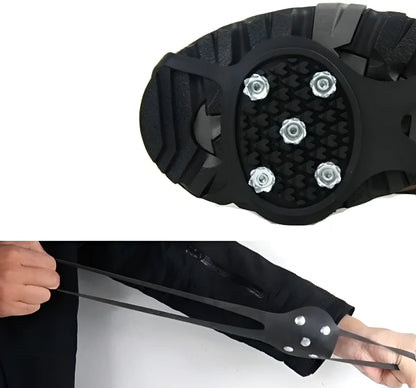 Traction Cleats for Winter Walking on Ice and Snow – Portable Over-Shoe Spikes for Adults and Kids – Lightweight Slip-On Grips