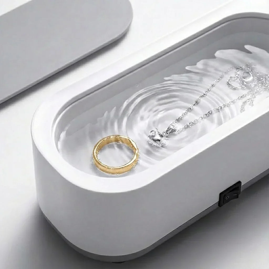 Portable Ultrasonic Jewelry Cleaner for Rings Watches Glasses Eyeglasses Makeup Brushes Small Items Deep Cleaning Machine Sonic Wave