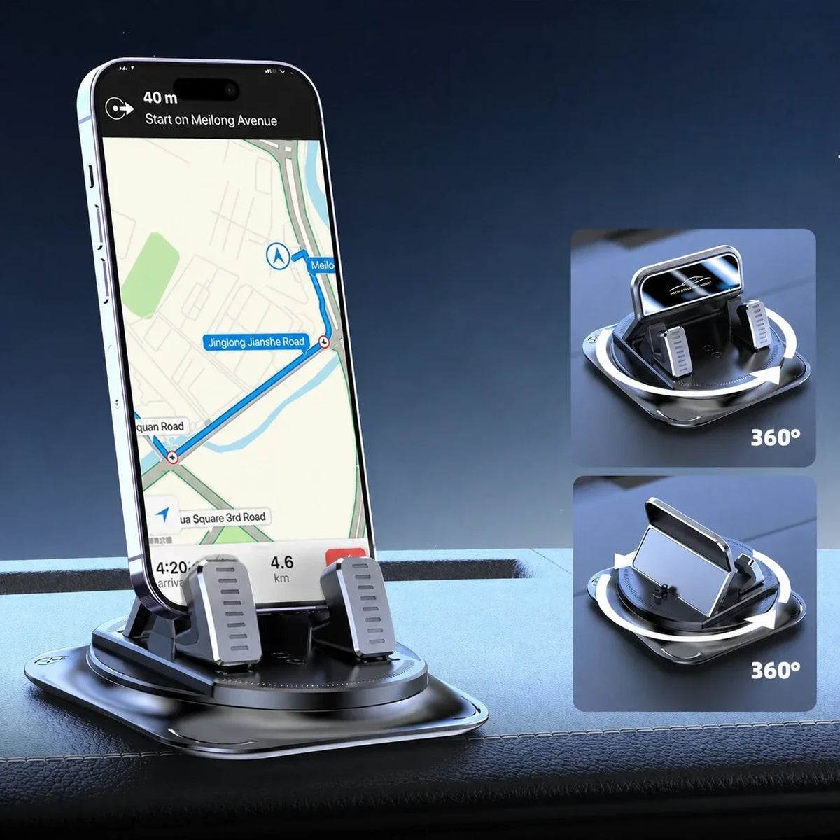 Dashboard GPS Mount for iPhone & Android with 360° Rotation & Hands-Free Viewing for Cars, Trucks & SUVs