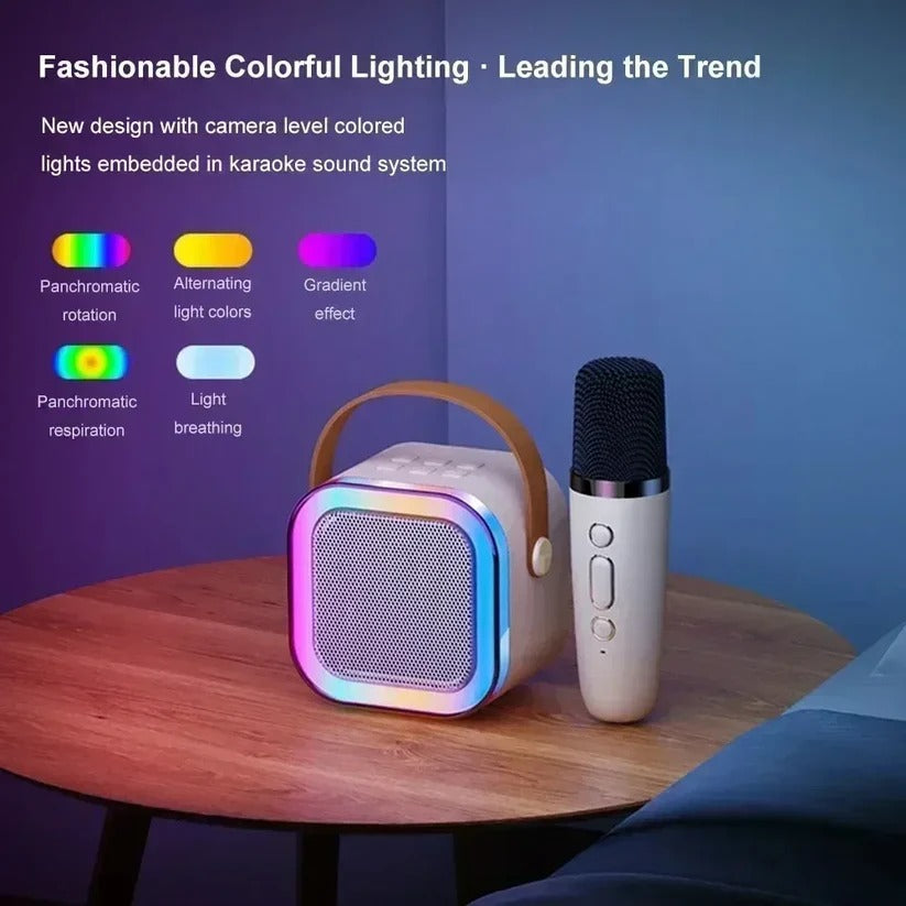 Sistema de karaoke portátil con Bluetooth y micrófono