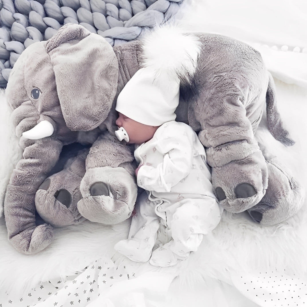 Almohada de cuello suave y achuchable con forma de elefante para niños