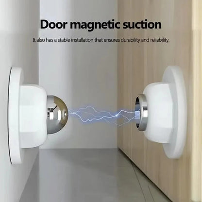 Soporte de puerta de metal resistente con agarre magnético