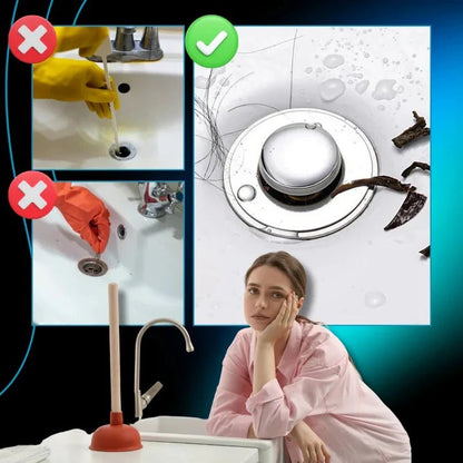 Tapón de fregadero de fácil instalación con sello suave y colador