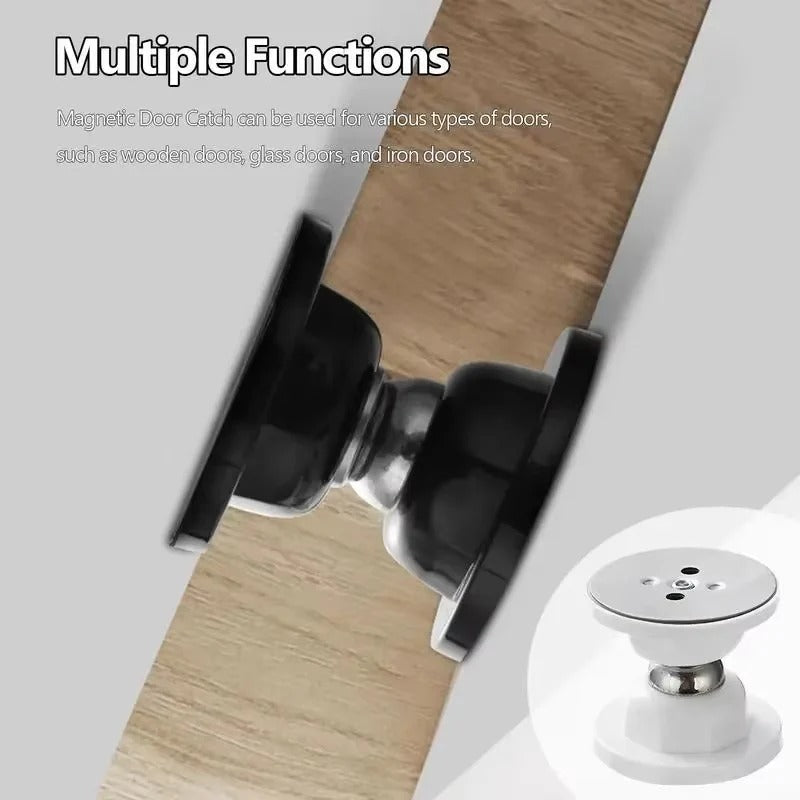 Soporte de puerta de metal resistente con agarre magnético