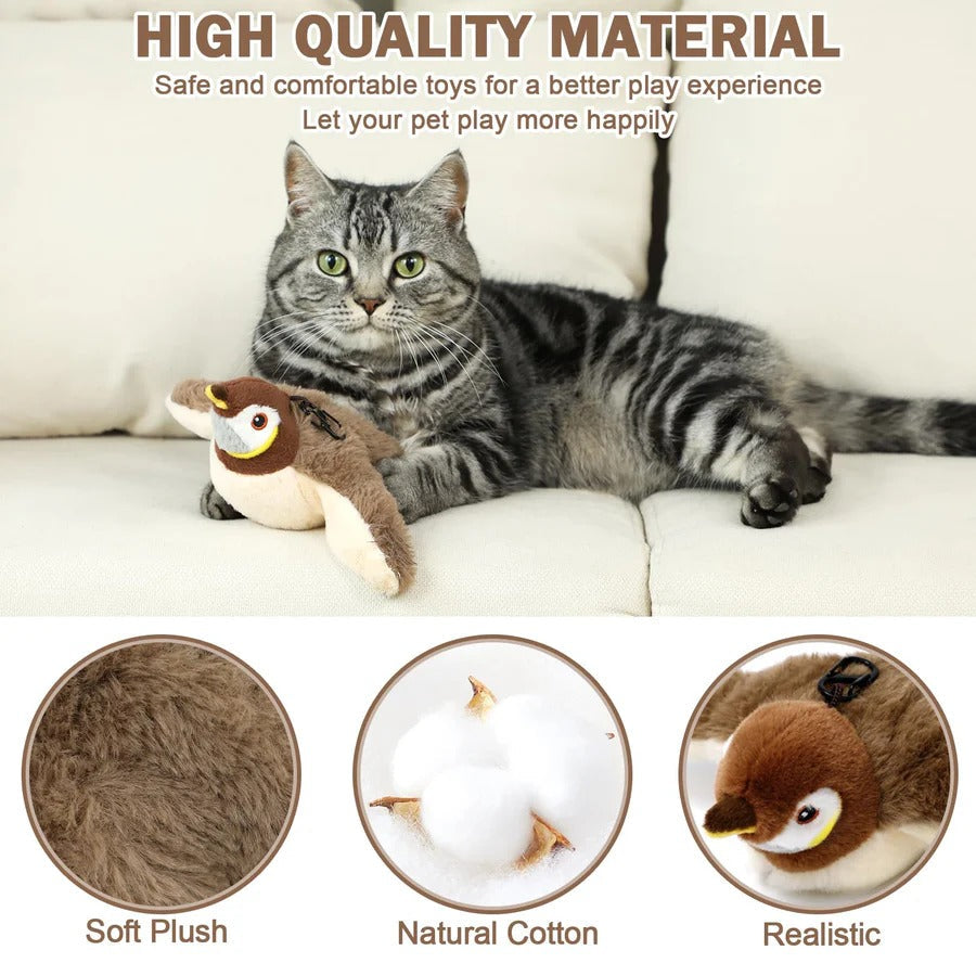 Divertido juguete interactivo para gatos con pluma.