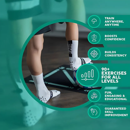 Tapete de práctica de fútbol profesional con videos de entrenamiento en línea