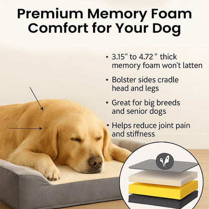 Cama ortopédica grande para perros con funda extraíble