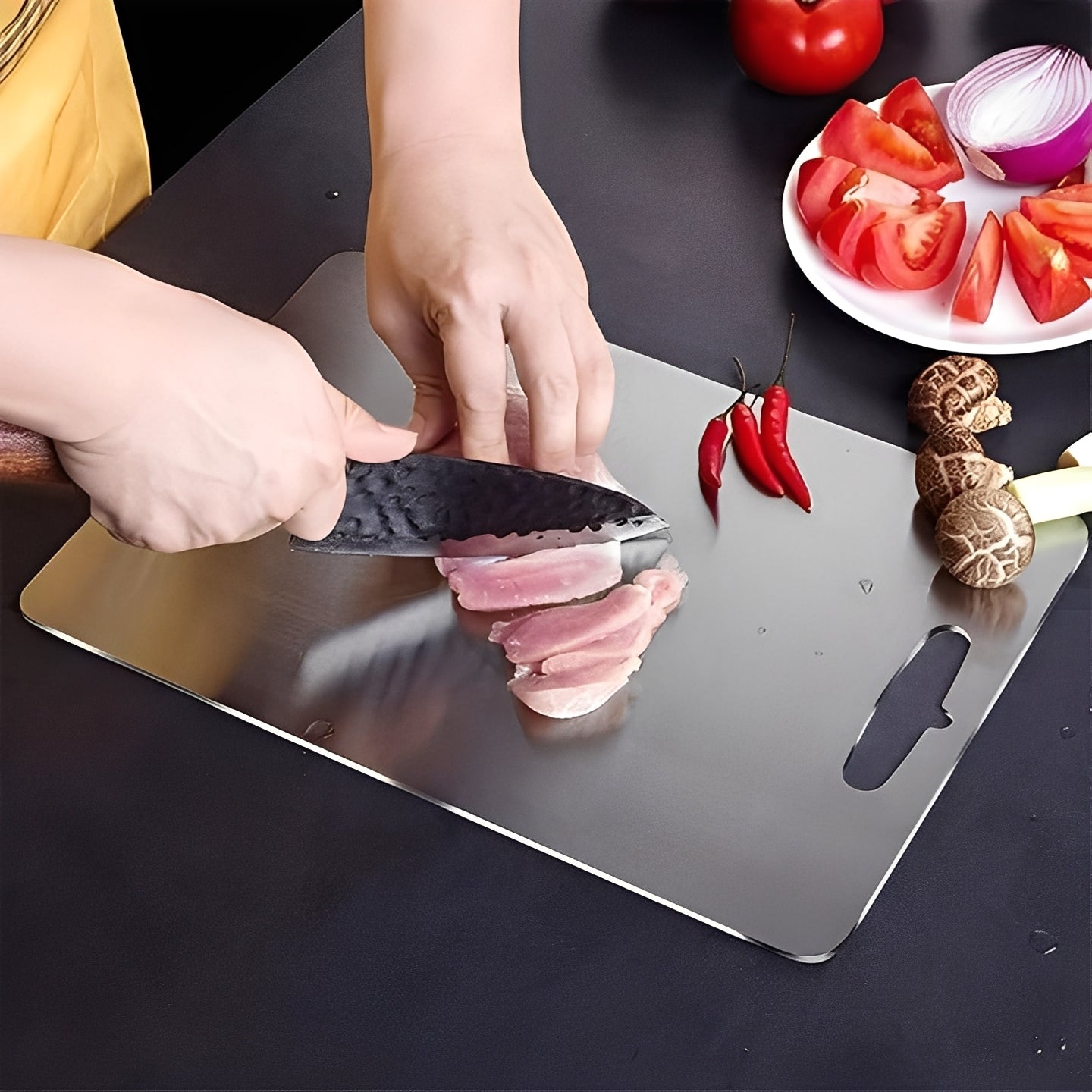 Tabla de cortar de cocina de acero inoxidable duradero