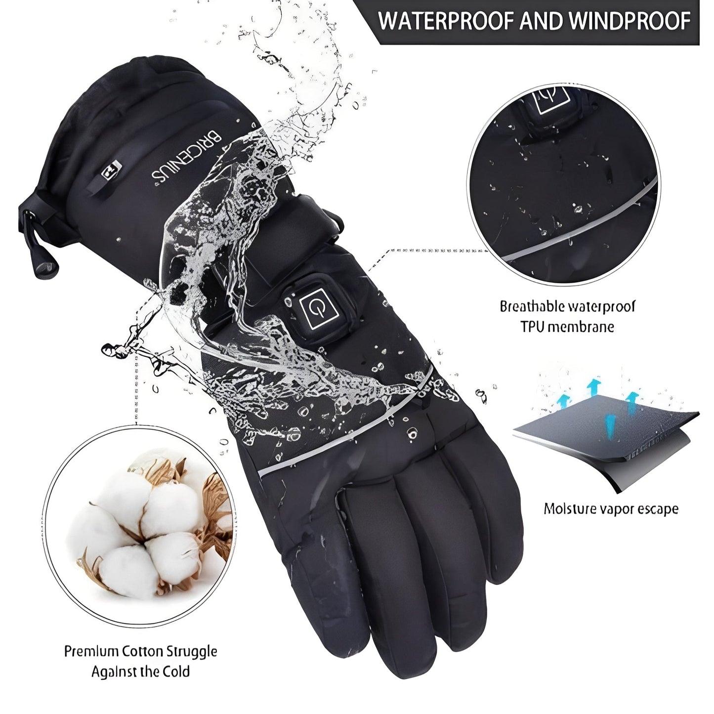 Guantes Calentados, Térmicos, Impermeables para Hombre y Mujer