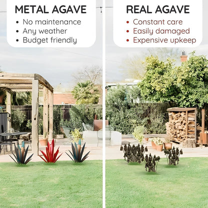 Decoración de jardín rústica de metal para suculentas para el hogar