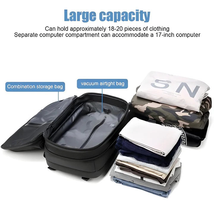 Mochila de senderismo compacta con interior organizado