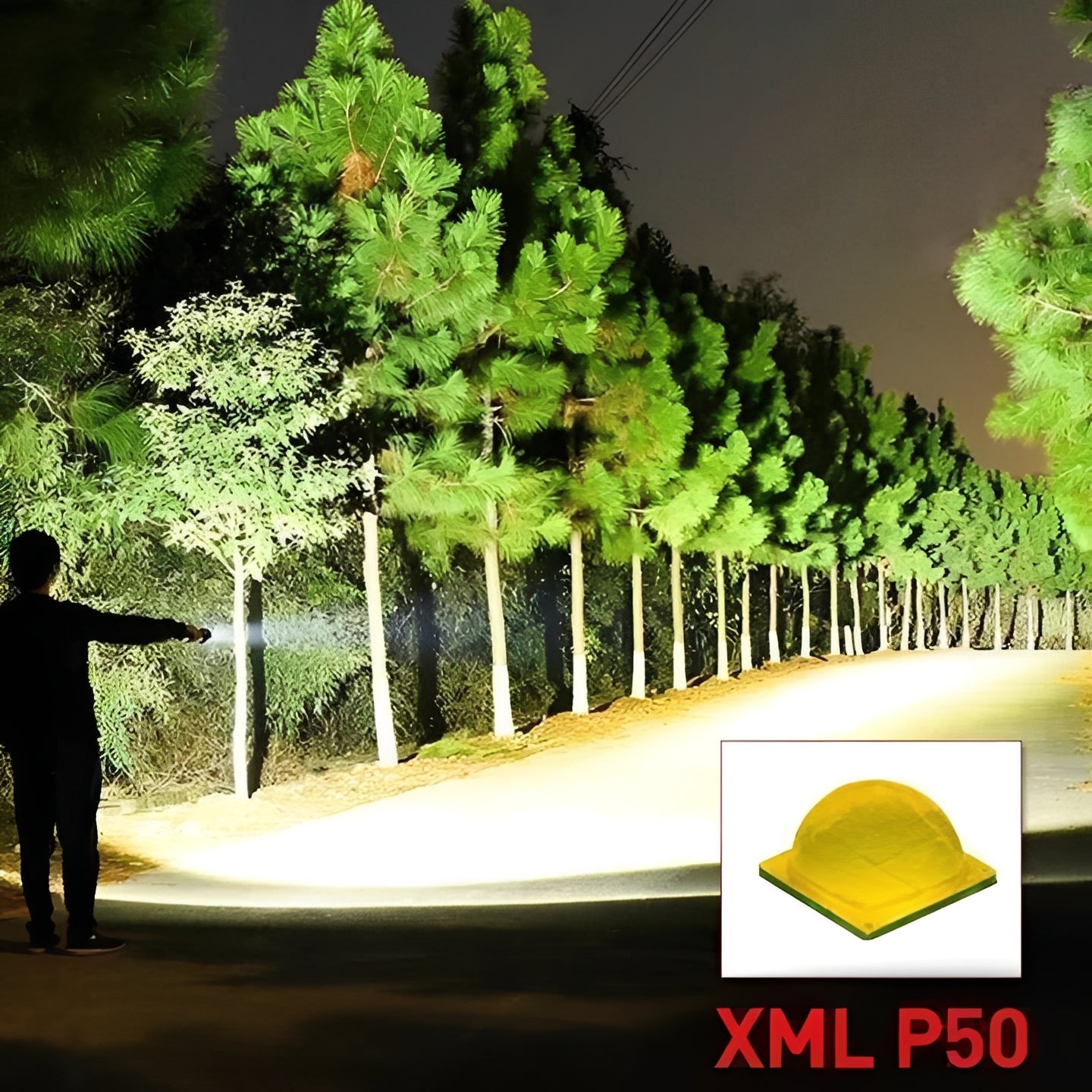 Linterna LED Ajustable Brillante con Batería Recargable
