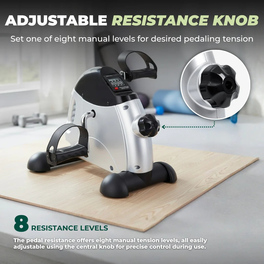 Minibicicleta estática compacta con resistencia ajustable