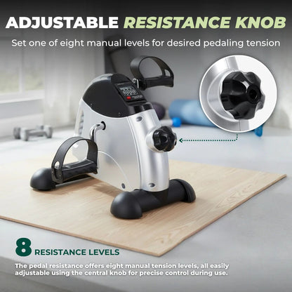 Minibicicleta estática compacta con resistencia ajustable