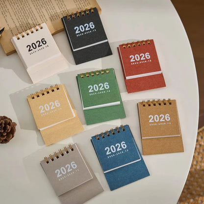 Calendario de escritorio compacto 2026 con soporte para oficina en casa