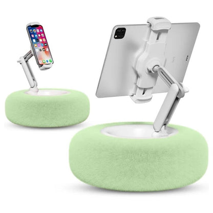 Soporte para teléfono suave con bandeja de aperitivos desmontable